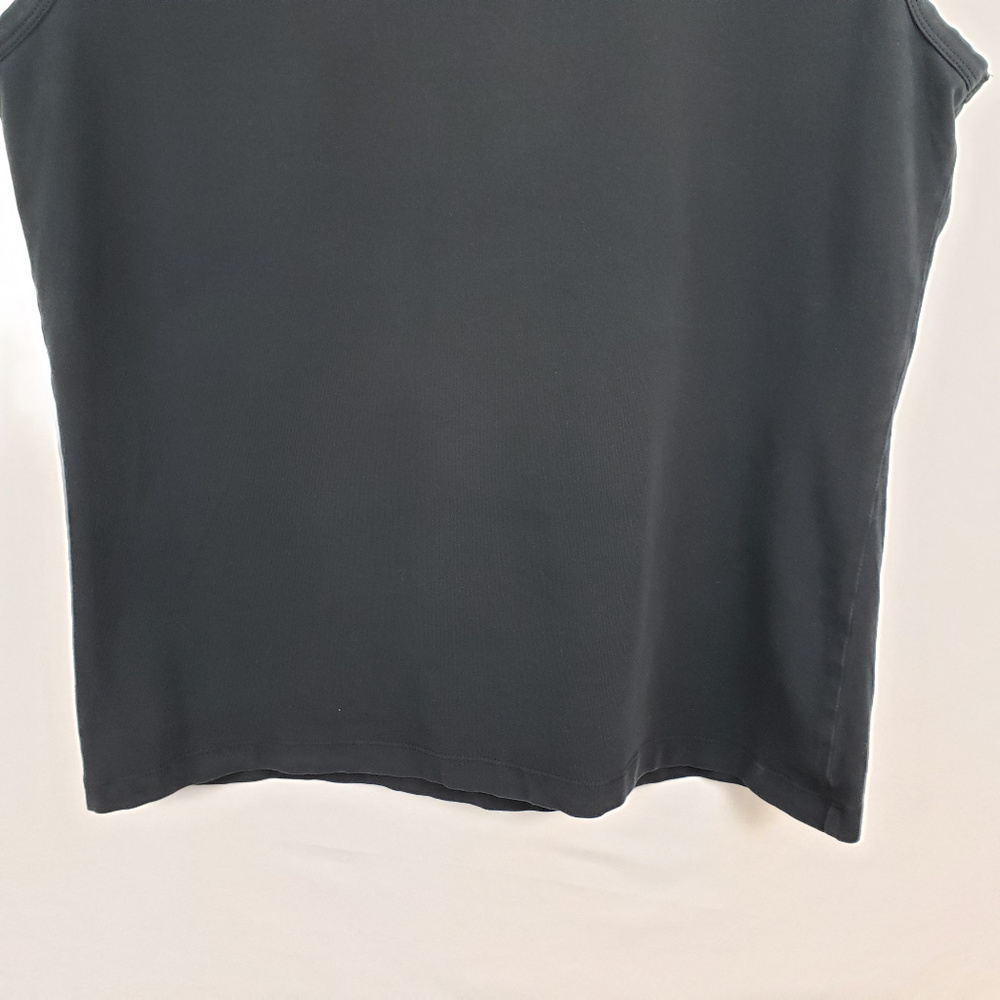 Womens Sleeveless Muscle T-Shirt Stretch Black - Picture 2 of 5
